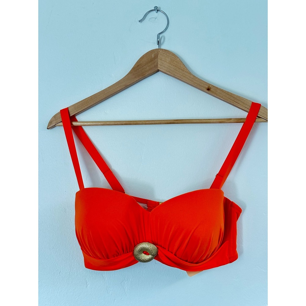 NEW Lise Charmel Orange Casting Beaute‎ Bikini Top Size US 34E Beach Resortwear